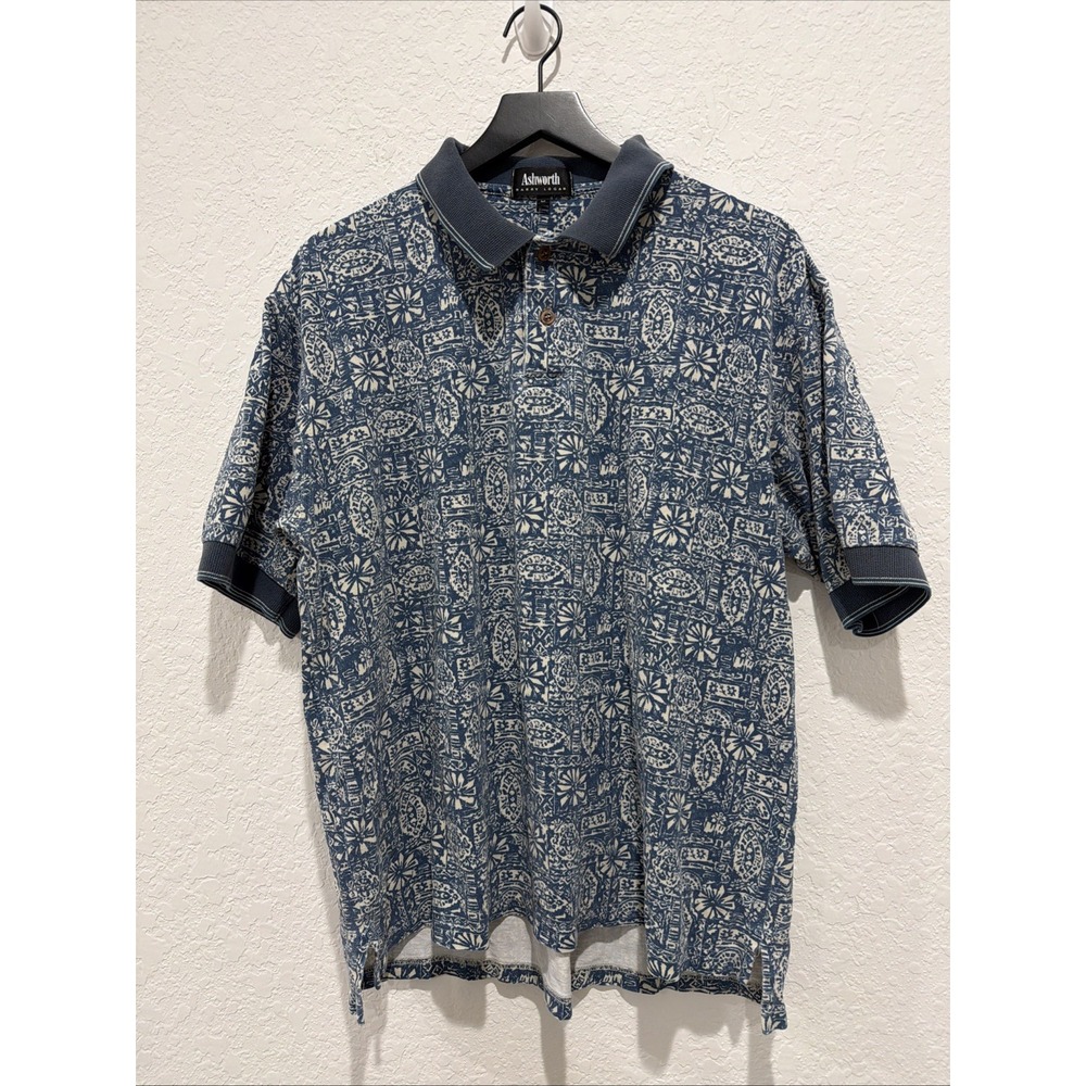 Vintage Ashworth Harry Logan Tropical 90s Golf Polo Size Medium